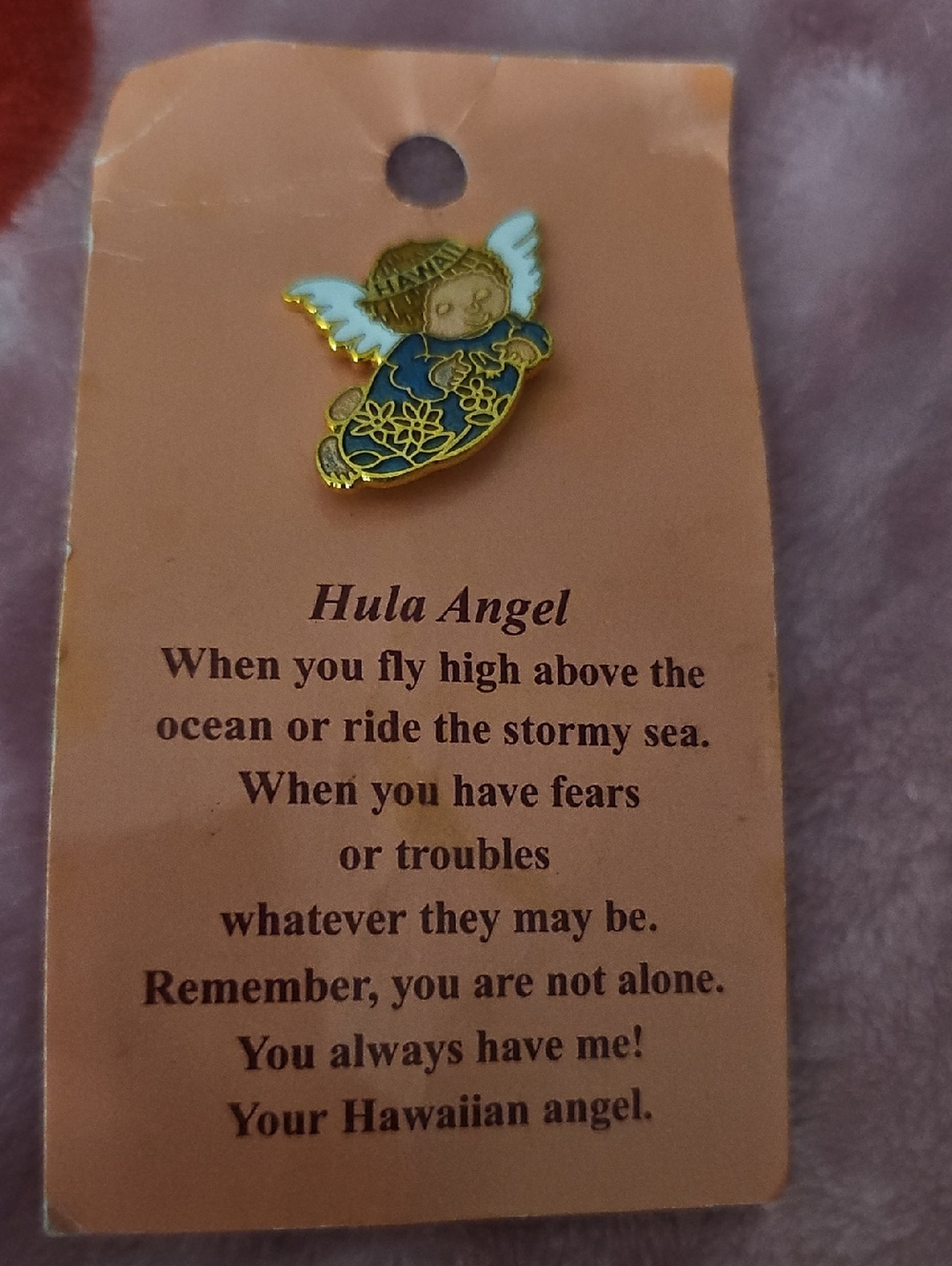 Hula Angel Gold and Blue Enamel Pin - Hula Angel